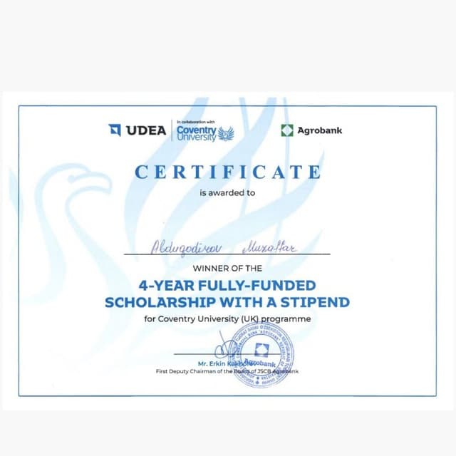 Fully Funded Scholarship at UDEA